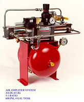 Air Amplifier System, 5:1 Ratio, 600 psi, 4 Gal Tank