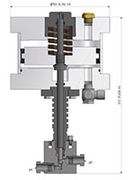 9.64 Inch (in) Height and 2 Way Straight Body Hydrogen Air Valve (15V6M071-B-H2-5MNC) - 2 