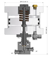 7.67 Inch (in) Height and 2 Way Straight Body Hydrogen Air Valve (15V6M071-H2-5MNC) - 2 