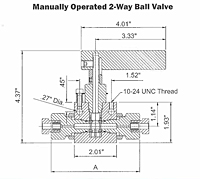 2-Way Ball Valve Dimensional Diagram