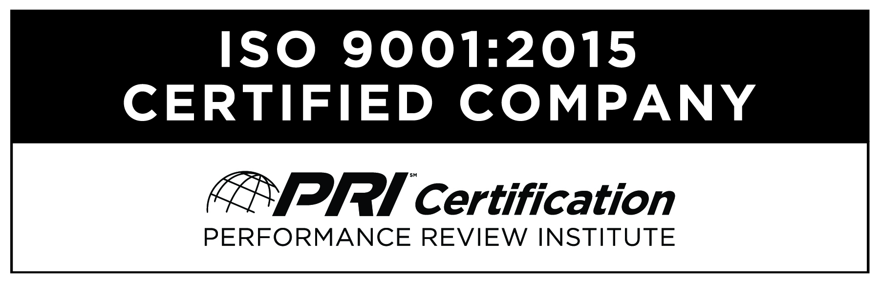 ISO 9001:2015 Certified Company – PRI Certification
