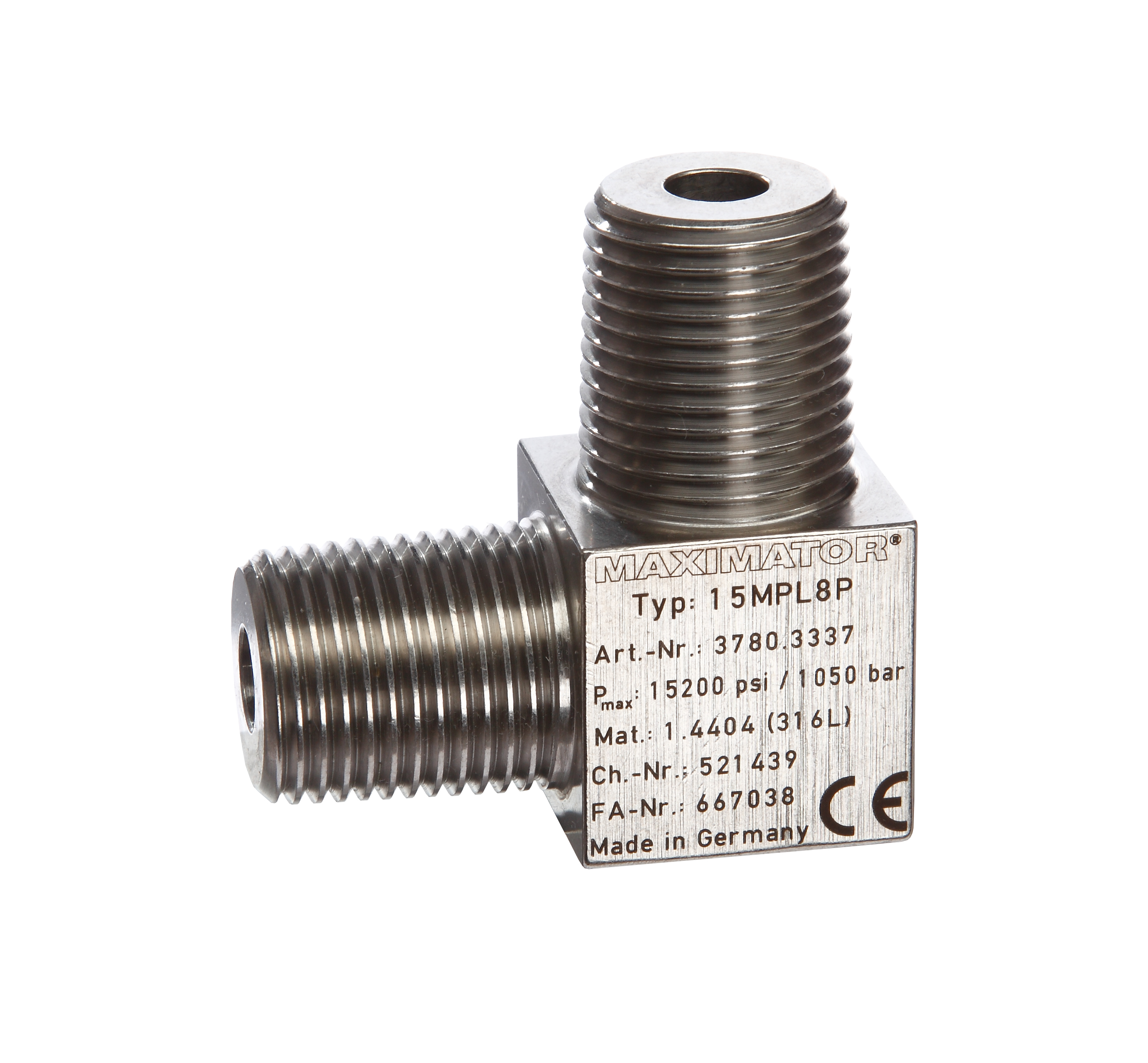 Pipe valves 15 MPL8 P